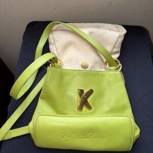 Paloma Paloma Leather bag, Apple Green leather with gold X